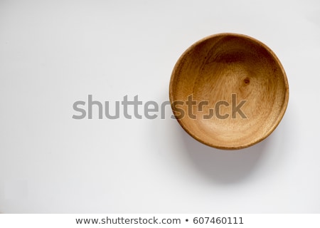 Stok fotoğraf: Top View Of Wooden Bowl On Old Wooden Background