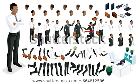 [[stock_photo]]: Business Man African Winner Success Concept Character Vector Exc