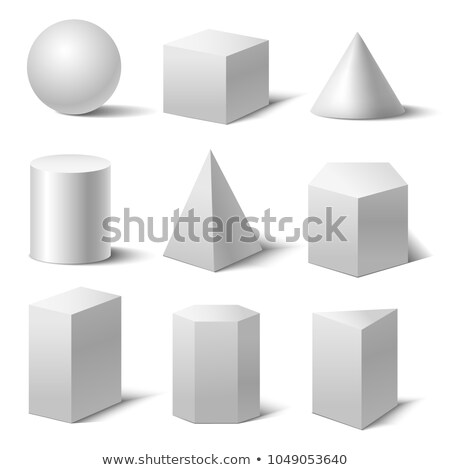 Stok fotoğraf: Cube And Cone Cylinder And Pyramid Figures Set
