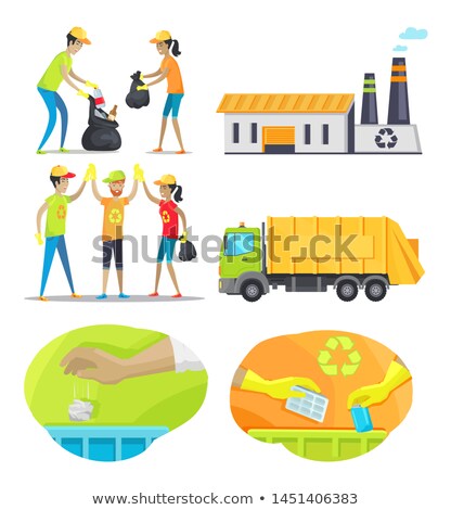 Stock photo: Waste Allocation And Recycling Colorful Banner