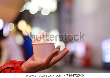 Stockfoto: Little Waffle Cups With Ice Cream