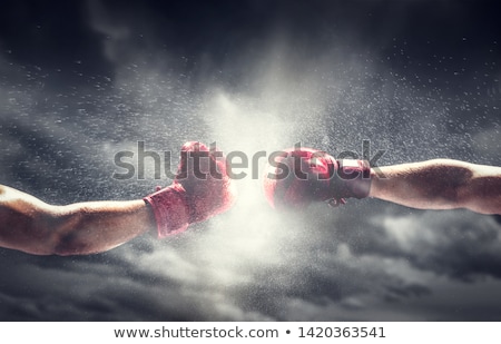 Foto stock: Competitors In Boxing Gloves