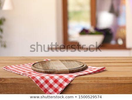 Zdjęcia stock: Kitchen Table With Plate And Tablecloth