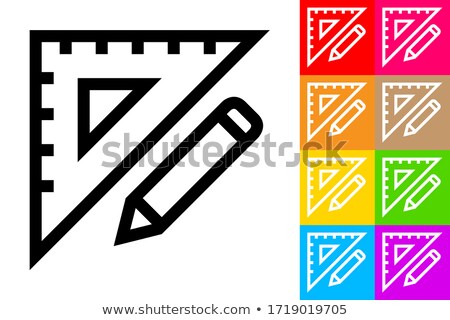 Foto stock: Triangular Ruler Or Measuring Tool Stationery