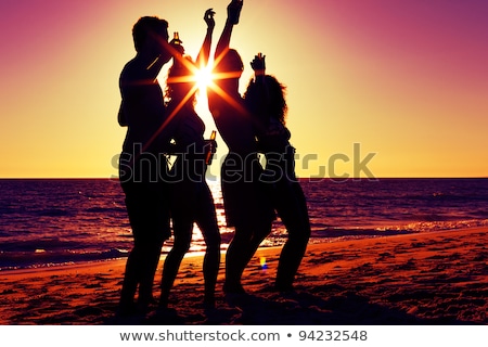 People Having Party At Beach With Drinks Stockfoto © Kzenon