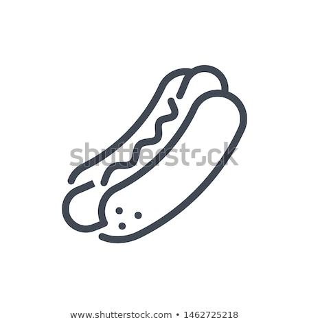 ストックフォト: Hotdog Line Icon