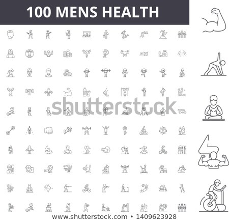 Сток-фото: Prostate Cancer Awareness Mens Health Icons Set