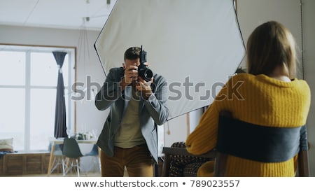 Foto stock: Young Model With Young Photographer