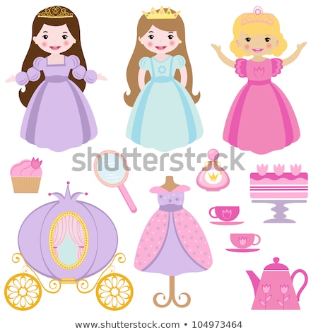 Stok fotoğraf: Beautiful Princess With A Collection Of Dresses And Accessories