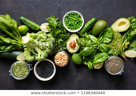 Stockfoto: Background With Assorted Green Vegetables