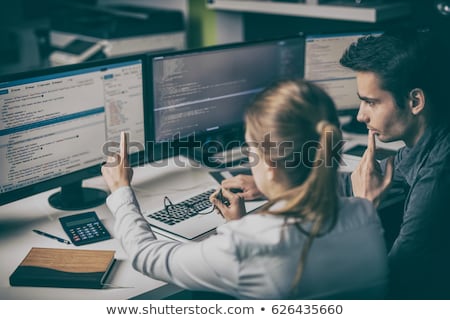 Foto stock: Web Developer Working On Laptop