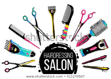 Stock fotó: Hair Salon Hand Drawn Vector Doodles Illustration Hairstyle Poster Design