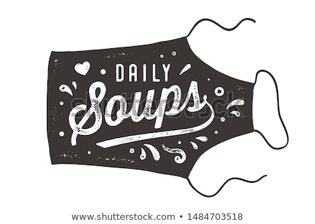 Сток-фото: Daily Soups Apron Lettering Wall Decor Poster Sign Quote