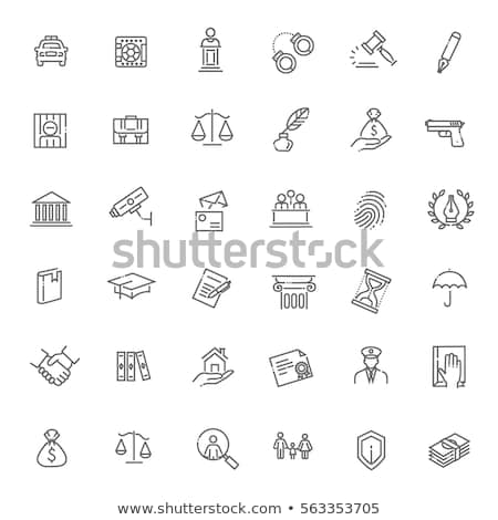 [[stock_photo]]: Law And Judgement Collection Icons Set Vector