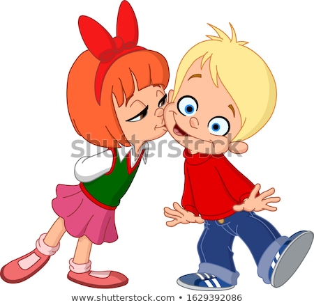 Girl Kissing A Boy Foto stock © Yayayoyo