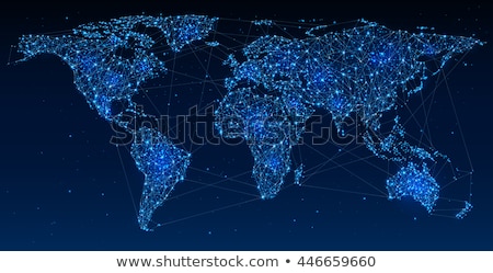 Stock fotó: World Map With Hot Points Of Connections Network And Servers Loc