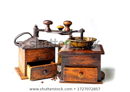Foto stock: Old Wooden Coffee Grinder