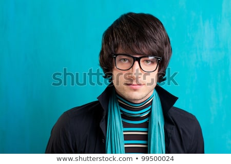 Foto stock: British Indie Pop Rock Look Retro Hip Young Man