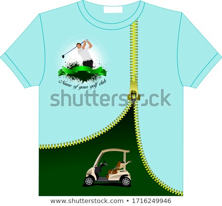 [[stock_photo]]: Trendy T Shirt Design With Golf Club Image Vector Illustration