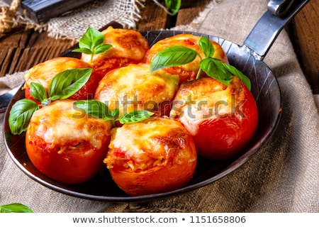 Appetizer Stuffed Tomato With Cheese [[stock_photo]] © Dar1930