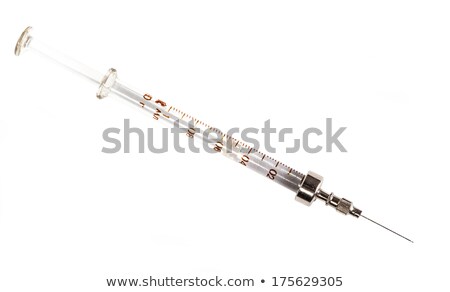 Foto d'archivio: Turbid Fluid With A Syringe On An Isolated