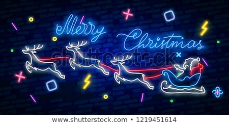 Stockfoto: Happy Christmas Casino Card Vector Illustration