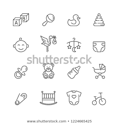 Foto stock: Black Line Vector Icon For Baby Bottle