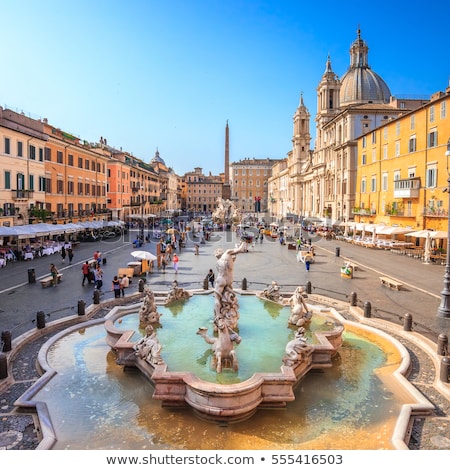 ストックフォト: Neptune Fountain In Rome Italy