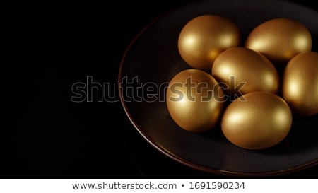 Stock fotó: Golden Chicken Eggs Closeup