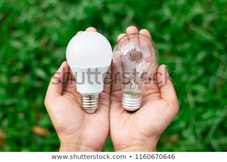 Stockfoto: Led Light Bulb On Green Grass