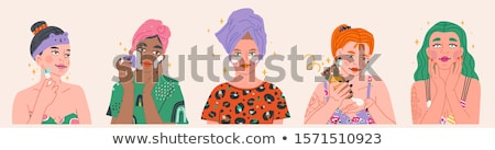 Stockfoto: Spa Procedure Vector Illustration Of A Beautiful Women With Fac
