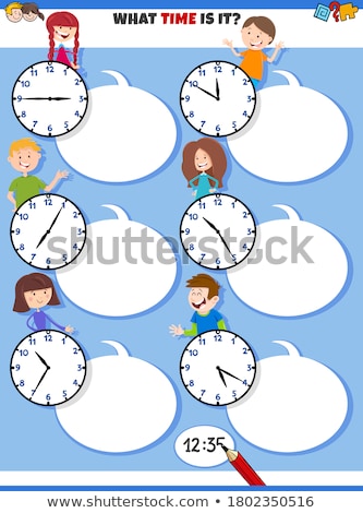 Stock foto: Clock Face Educational Task For Kids