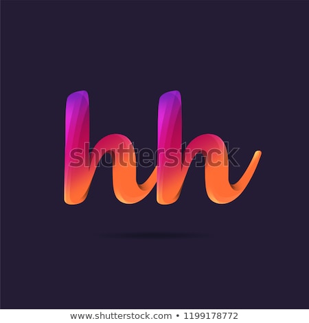 Foto stock: Blue Gradient Letter H 3d