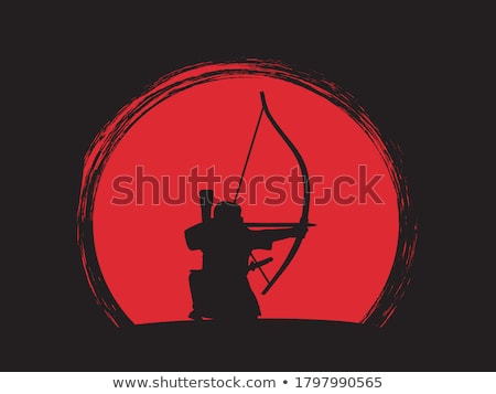 Stok fotoğraf: Archer Man At Sunset