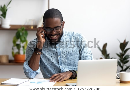 ストックフォト: Happy Smiling Businessman Use Cellphone