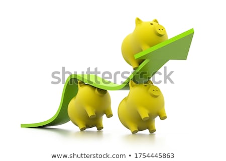 Stockfoto: 3d Pigs Climb Business Arrow