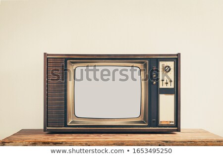 Foto d'archivio: Blue Old Fashioned Radio Isolated On White Background