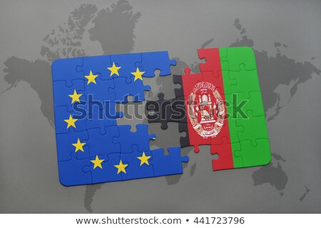 Foto d'archivio: European Union And Afghanistan Flags In Puzzle