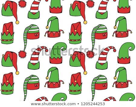 Stock photo: Seamless Background With Elf And Santa