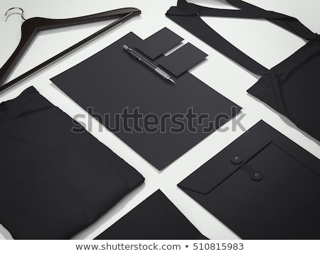 Stockfoto: Dark Mockup With Cotton Bag And Hanger 3d Rendering