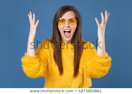 Stock fotó: Image Of Beautiful Woman 20s Wearing Casual Clothing Screaming A