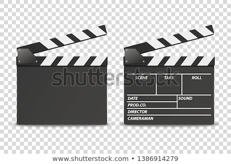 Stock foto: Vector Realistic Illustration Of Open Movie Clapperboard Or Clapper Isolated On Background Black Ci