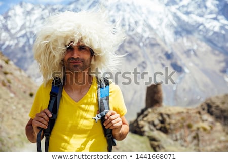 Сток-фото: Hiker With Traditional Papakha Fur Hat At Mtskheta Mtianeti Regi