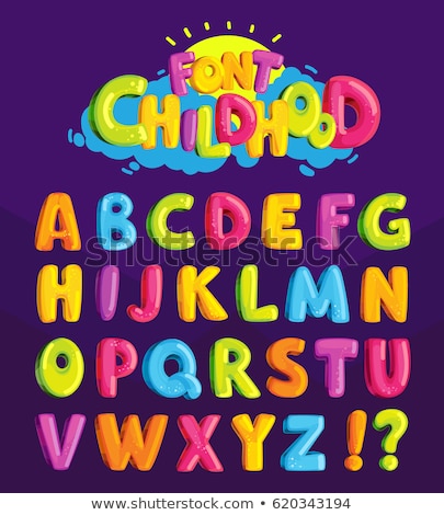 Stock fotó: Educational Cartoon Alphabet Letters Set For Children