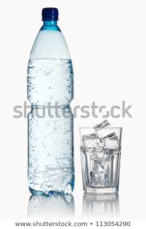 Zdjęcia stock: Blue Plastic Bottle Of Iced Mineral Water With Bubbles