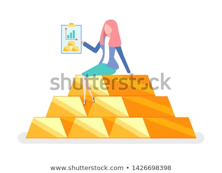 Gold Bars Graph As Symbol For Increasing Wealth Or Treasure Foto d'archivio © robuart