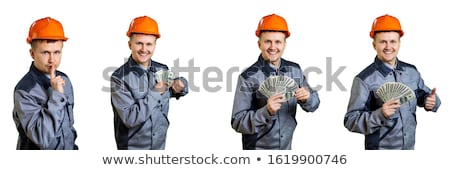 [[stock_photo]]: Young Craftsman Shouting With Hands To Hardhat