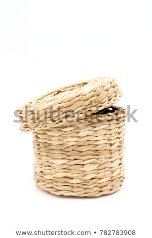 Stock photo: Decorative Brown Wicker Basket With Lid