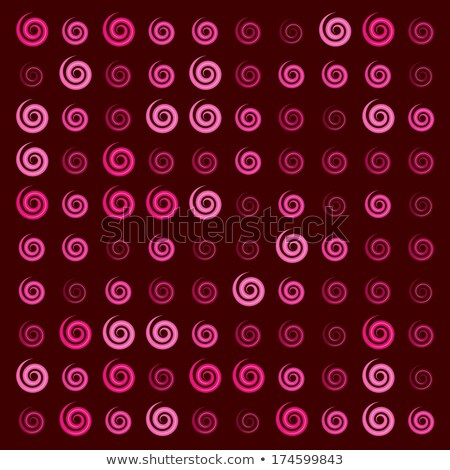 Foto stock: 3d Glossy Pink Red Ionic Swirl Curl Pattern