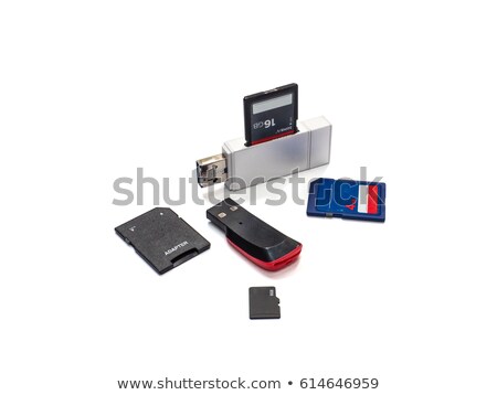 Foto stock: Card Reader Usb Flash Drive And Memory Card